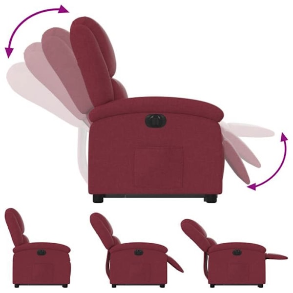 Recliner TV med elektrisk lyftfunktion mycket bekväm i bordeaux tyg DEC028540 Bordeaux