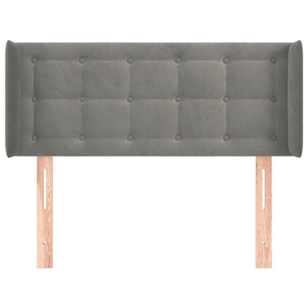 Sänggavel - Obestämd - 83x16x78/88 cm - Ljusgrå sammet - Klassisk - Tidlös Ljusgrått