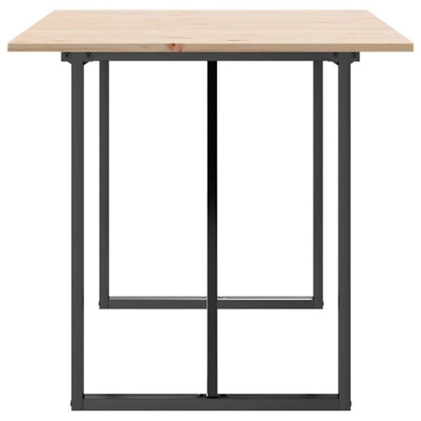 Industriel design spisebord 140 x 80 x 75 cm i massiv fyrretræ og stål DEC036782 kastanj