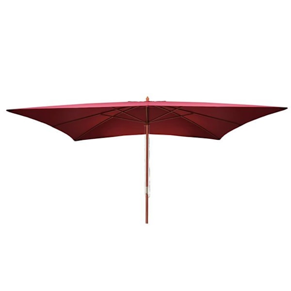 Have en haveparasol 3 x 4m rektangulær polyester/træ 6kg bordeaux