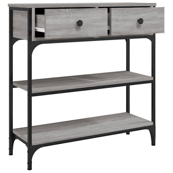 Praktisk konsolbord med opbevaringsskuffer og hylder 72,5 x 25 x 75 cm grå ingeniørtræ DEC032233 kastanj