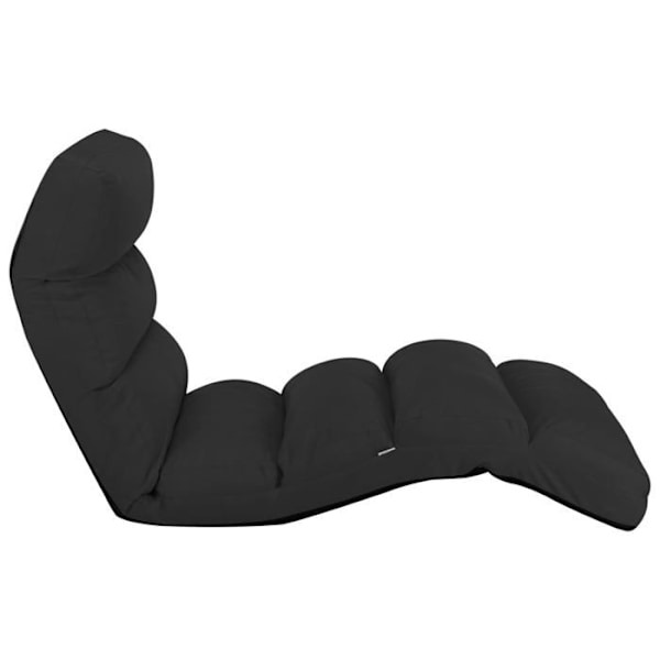 Svart PVC justerbar hopfällbar lång stol på golvet DEC026240 Svart