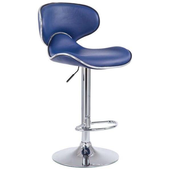 Barstol - Ikke specificeret - Justerbar - Blå kunstlæder - Forkromet metal - Moderne design Blå