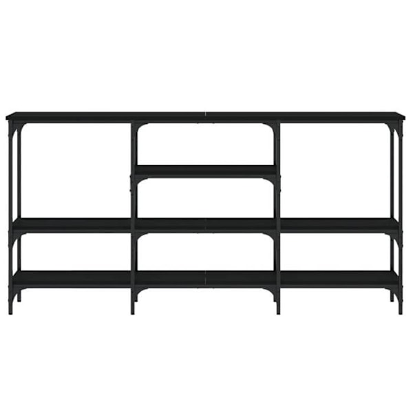 Toiminnallinen ja tyylikäs konsolipöytä hyllyillä 160 x 29 x 80 cm mustaa engineering-puuta ja metallia DEC032117 kastanj