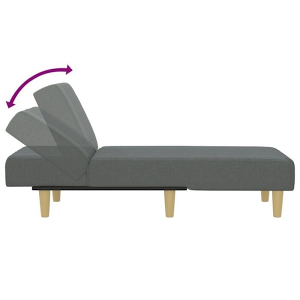 Meridienne chaise longue för inomhus tre positioner konvertibla i grått tyg DEC026181 Grå