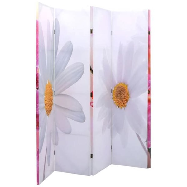 Skärmvägg rumseparetor hopfällbar 200 x 170 cm mönster blommor i flera färger DEC031170 Flerfärgad