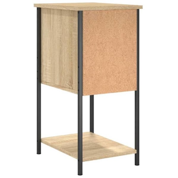 Natskab med skuffer og hylde 32 x 42 x 70 cm ingeniørt træ i eg farve og jern DEC033801 kastanj