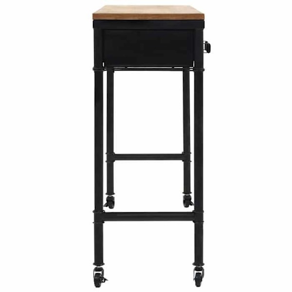 Functional and stylish entry console table on wheels with drawers 100x33,5x80 cm MDF wood and steel DEC032055 kastanj