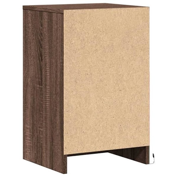 Yöpuuseinä LED-valolla ja 3 laatikolla 38 x 34 x 61 cm ruskeasta puuinsinööristä DEC032799 kastanj