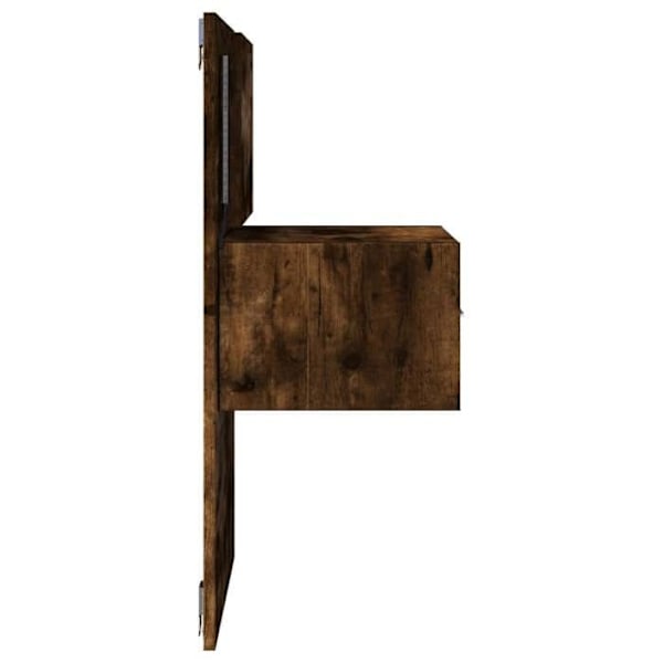 Væglampe natbord med LED-lys og skuffe 48,5 x 32,5 x 80 cm brunt ingeniørtræ DEC034172 kastanj