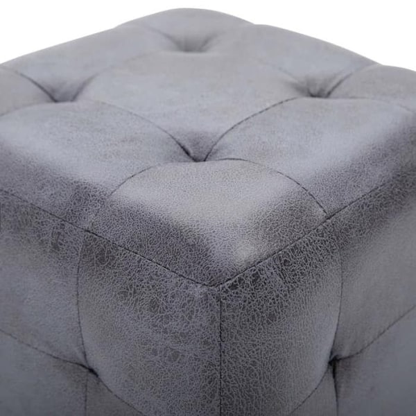 2 kpl 30 x 30 x 30 cm PVC daimihenkisiä jalkatukipuffeja harmaana DEC032757 Grå