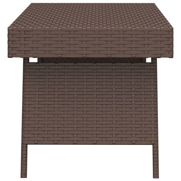 Side table for indoor or outdoor 60 x 40 x 38 cm brown wicker DEC032515 kastanj