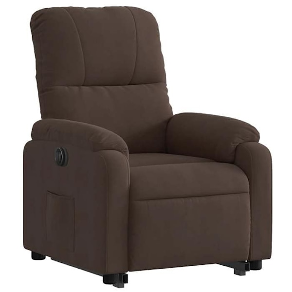 Soffa med TV-lägesfunktion och mycket bekväm elektrisk lyft i brunt mikrofiber DEC028457 kastanj