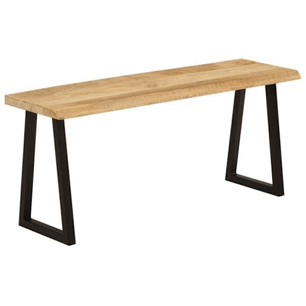Bänk design rustik 105 cm massiv mango trä med U-formade metallben DEC024627 kastanj