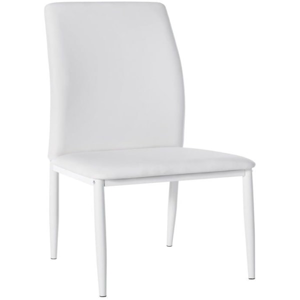 Matsalsstol x1 klassisk design i vit PVC med ben i vit metall 10_0002090 Vit
