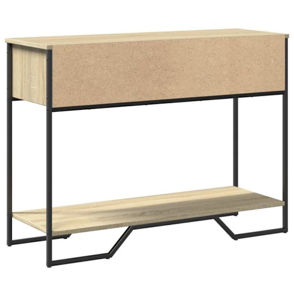 Praktisk console sidobord med förvaringsfack 100 x 35 x 74,5 cm ingenjörsträ färg ek och metall DEC031 kastanj