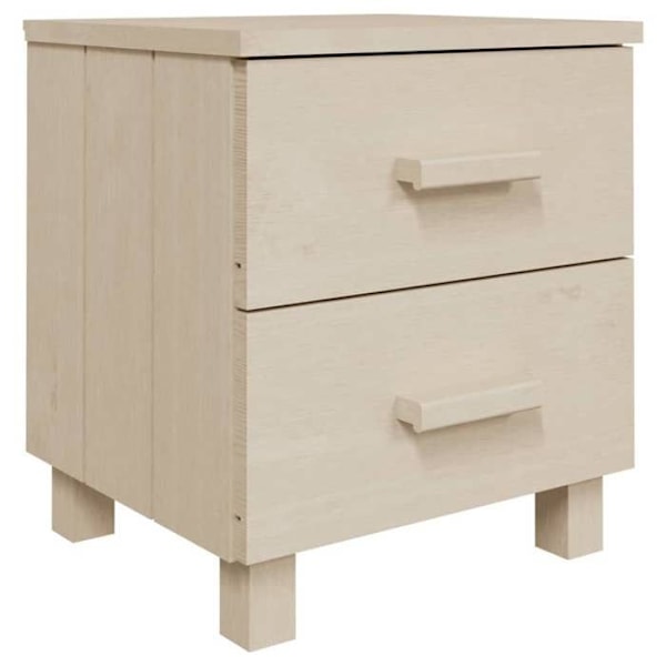 Sæt med 2 natborde med to skuffer 40 x 35 x 44,5 cm massiv fyrretræ og MDF DEC036010 kastanj