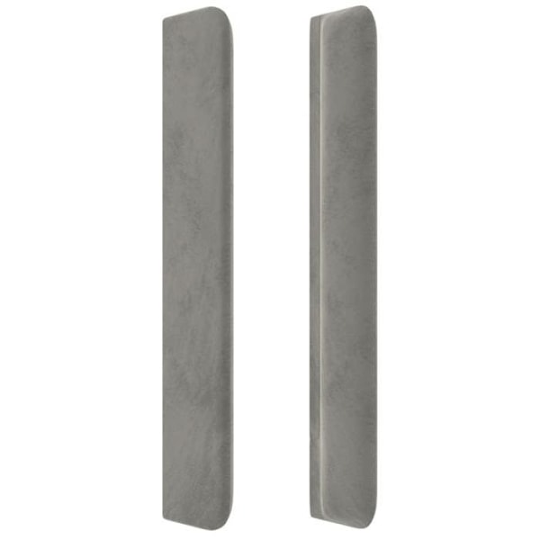 Hovedgærde til seng, soveværelse møbel med sidelæbe 93 x 16 x 118/128 lys grå velour
