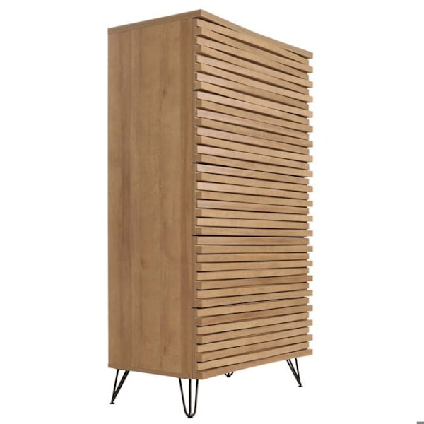 Designerkorkeakaappi 3D 5 laatikkoa mango-puusta ja metallista 145x80x44 cm 04_0006528 kastanj