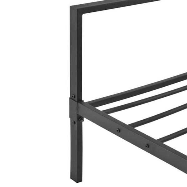 Sengestel i metal med metal latten dobbeltseng 140 ved 200 mat sort