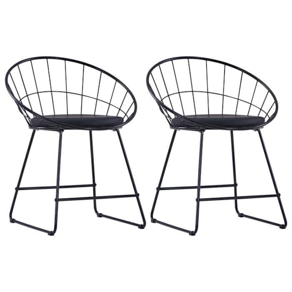 Sæt af 2 moderne design spisebordsstole i sort stål