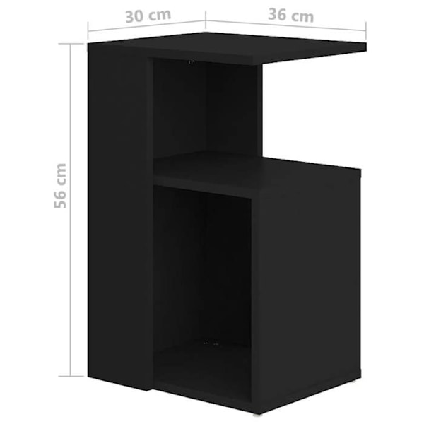 Sammensætningsbord til sofaslutt 36 x 30 x 56 cm sort ingeniørtræ DEC032478 kastanj