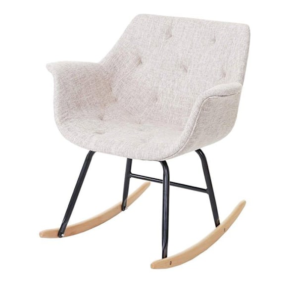 "Rocking chair relax med armlæn i creme/grå stof FAB04016" Kräm/grå