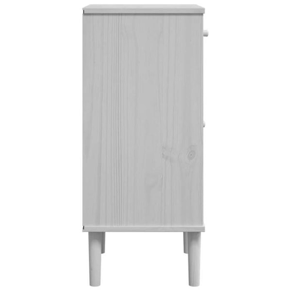 Yöpöytä laatikolla ja lokero 40 x 35 x 80 cm valkoista mäntyä ja laminoitua hartsia DEC034573 Vit