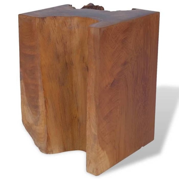 Taburett med support för växter 30 x 30 x 40 cm i massivt brunt teakträ DEC026334 kastanj