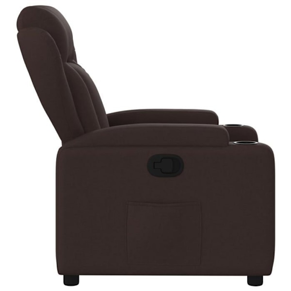 Fauteuil relax TV med behagelig polstring, manuel vippefunktion i mørkebrun stof DEC027996 kastanj
