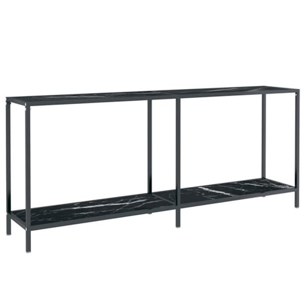 Konsolbord, praktisk til en organiseret entre 180 x 35 x 75,5 cm, hærdet glas og sort stål DEC032128 Svart