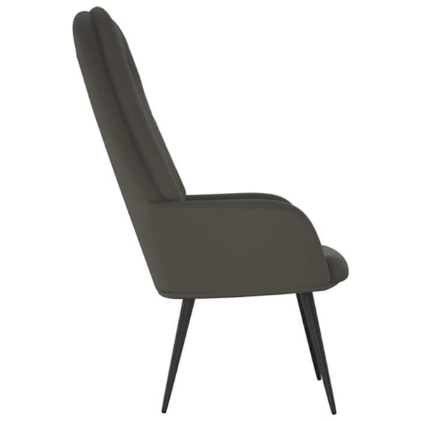 Lounge stol, moderne design, mørkegrå, gråt velour, DEC026700 Grå