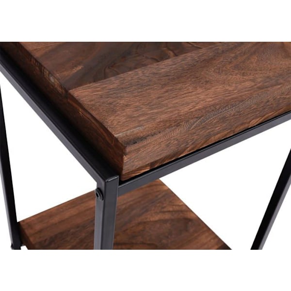 Plantesupport, blomsterhylde, sidebord i metal MDF mørkebrun 101