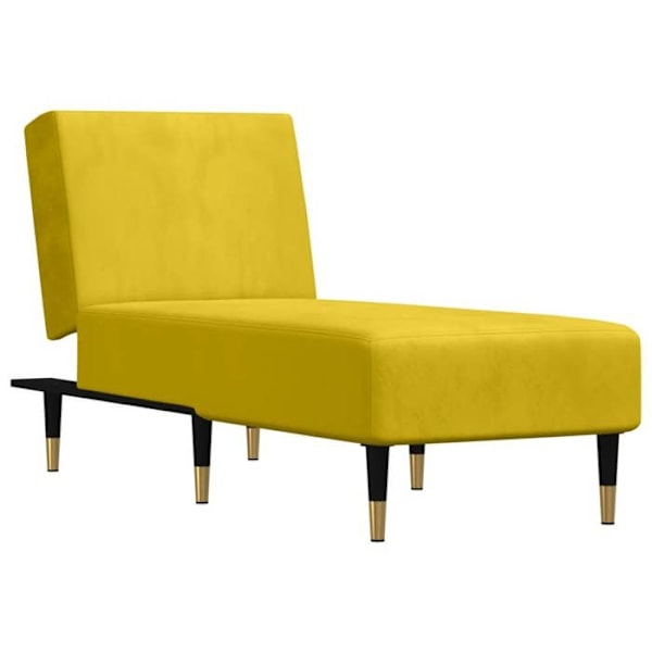 Meridienne chaise longue för inomhus tre positioner konvertibla i gul sammet DEC026196 Gul