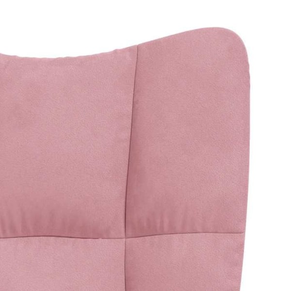 Moderne lounge stol i pink velour DEC026755 Rosa