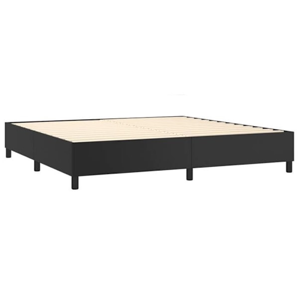 LED-sängram - Ej specificerad - 200x200 cm - Svart konstläder - 2 platser - Nutida design Svart