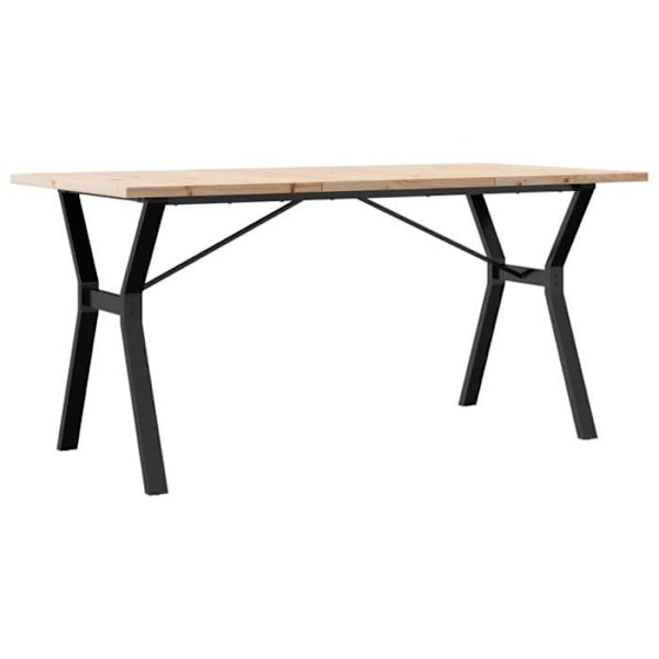 Industriel design spisebord 140 x 80 x 75,5 cm massiv fyrretræ og stål DEC036825 kastanj