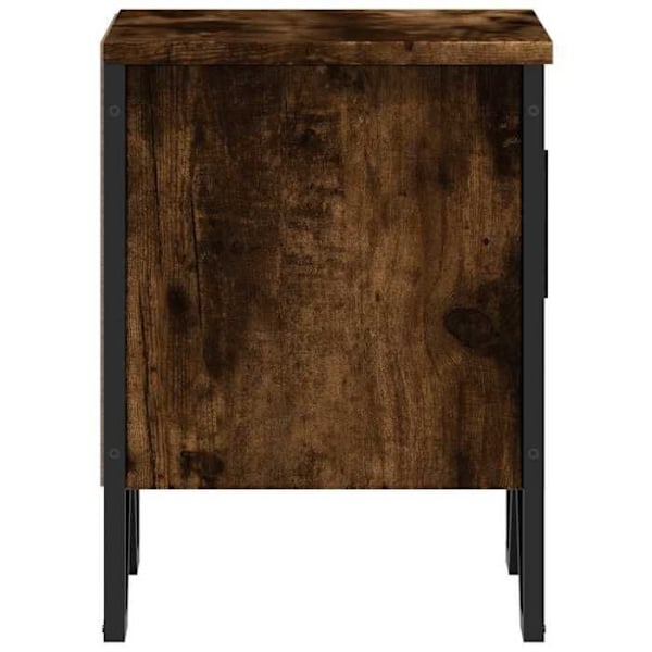 2 kpl yöpöytiä, joissa on ovi ja lokero 40 x 30 x 40 cm, ruskea rakennusmateriaali ja metalli DEC035077 kastanj