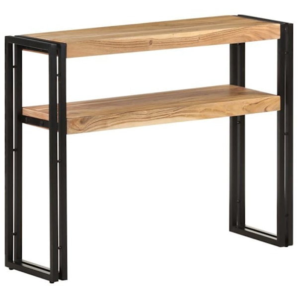 Moderne entrekonsol møbel, sidebord 90 x 30 x 75 cm i akacietræ og jern DEC031584 kastanj