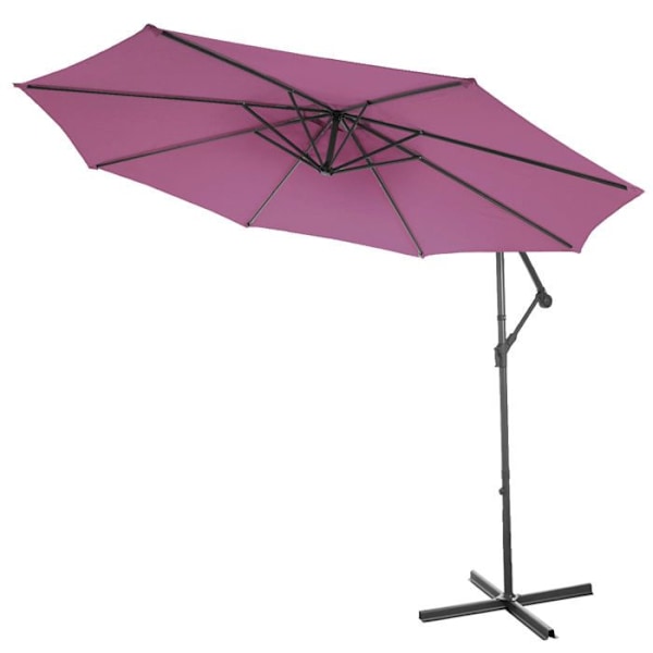 Parasol deplacerad - Ej specificerad - Ø 3m - Lutbar - Polyester/Stål - 11kg - Rödlavendel Röd lavendel