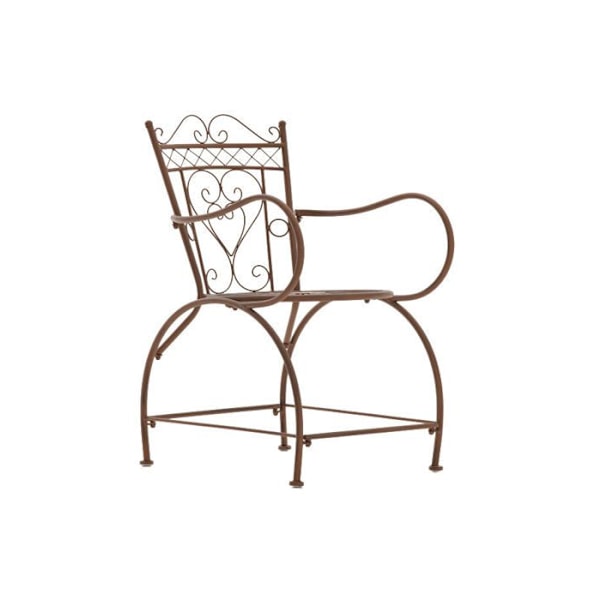 Havemøbel med armlæn til balkon terrasse i rustik design i gammel brunt metal 10_0003030 kastanj