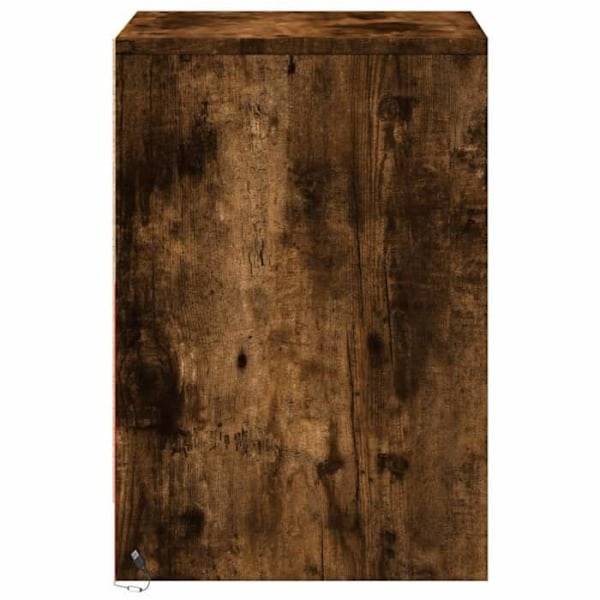 Sæt af 2 natborde med skuffer og LED 38 x 34 x 50 cm i brunt ingeniørtræ DEC032840 kastanj
