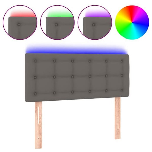 Sengegavl tilbehør til soveværelse LED-møbel 100 x 5 x 78/88 cm syntetisk grå TDL0201511 Grå