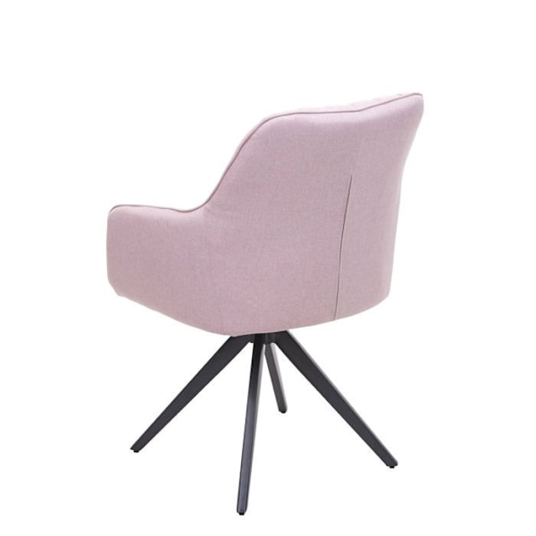 Stol för matsal, kontorsfåtölj i rosa tyg i retrodesign av stål