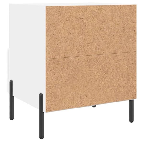 Sæt med 2 natborde med skuffe og åbent rum 40 x 35 x 47,5 cm hvid ingeniørtræ DEC034914 Vit