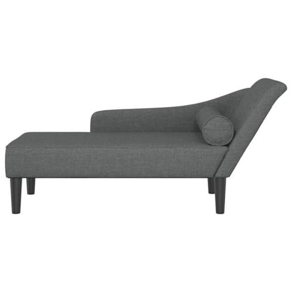 Meridienne chaise longue soffa för inomhusbruk med mörkgråa tygkuddar DEC026079 Grå