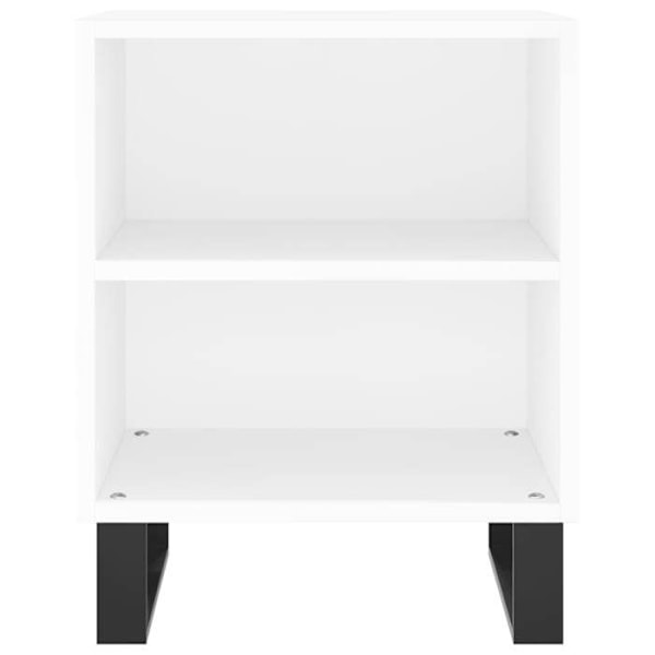Sæt med 2 natborde med åbent rum 40 x 30 x 50 cm hvidt ingeniørtræ DEC034897 Vit