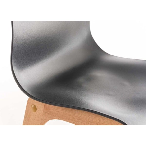 Skandinavisk design barstol x1 4-fots trästruktur grå plast sits 10_0004944 kastanj