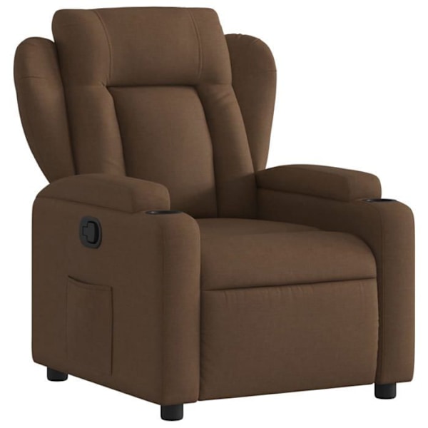 Fauteuil relax TV med komfortabel polstring, manuel til inclinationsfunktion i brunt stof DEC028049 kastanj