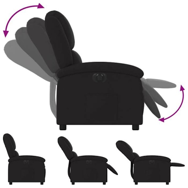 Fauteuil relax TV med elektrisk tiltfunktion meget komfortabel i sort stof DEC028491 Svart